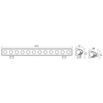 gallery image of LED Driving lightbar, 12 x 5W CREE, 515mm, 10-30V