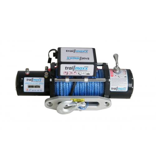 image of 12000lb winch 12v, synthetic rope & alloy hawse